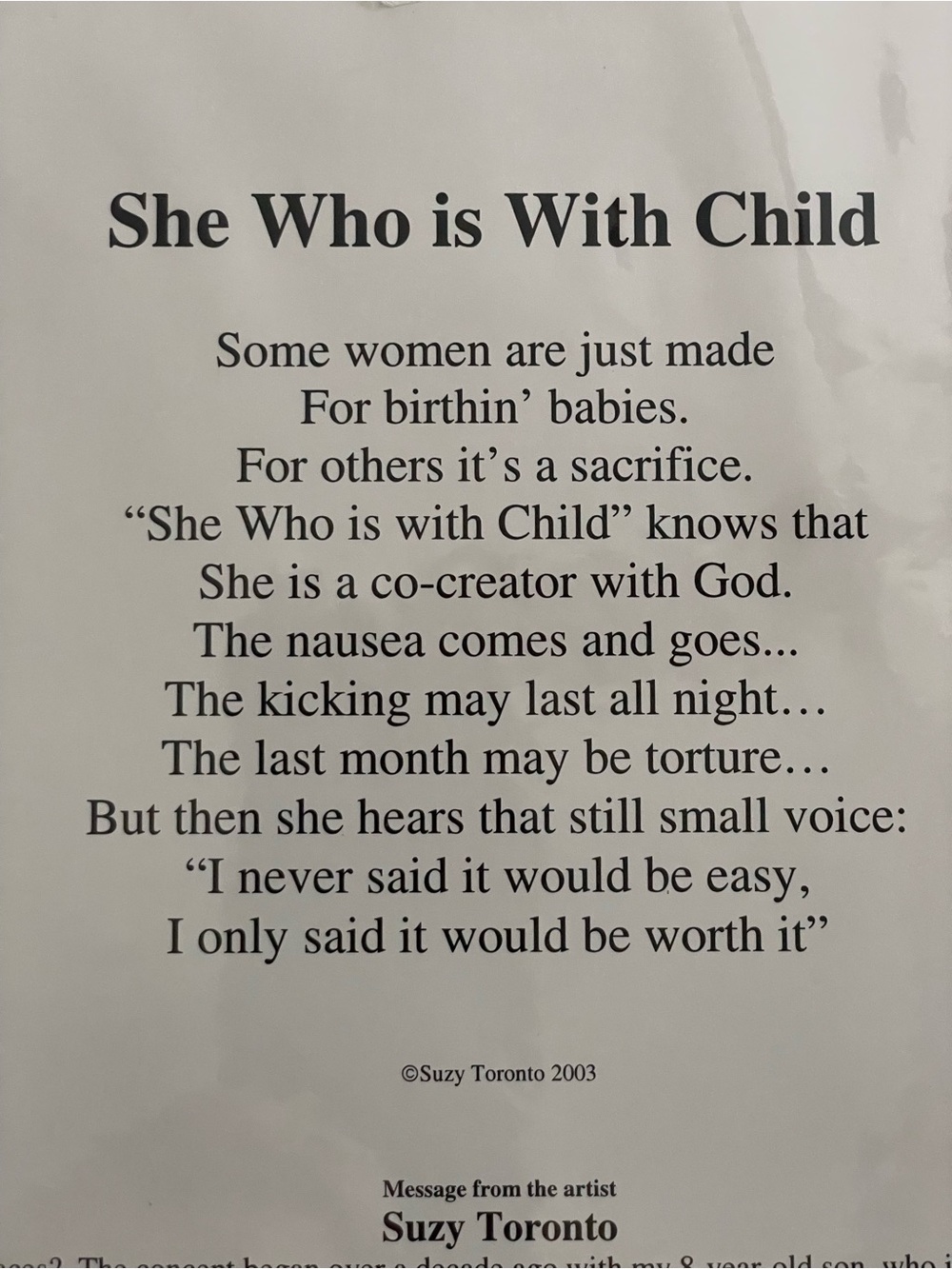Suzy Toronto “She Who Is With Child” Matted Art Print size 10x8 - Picture 4 of 15